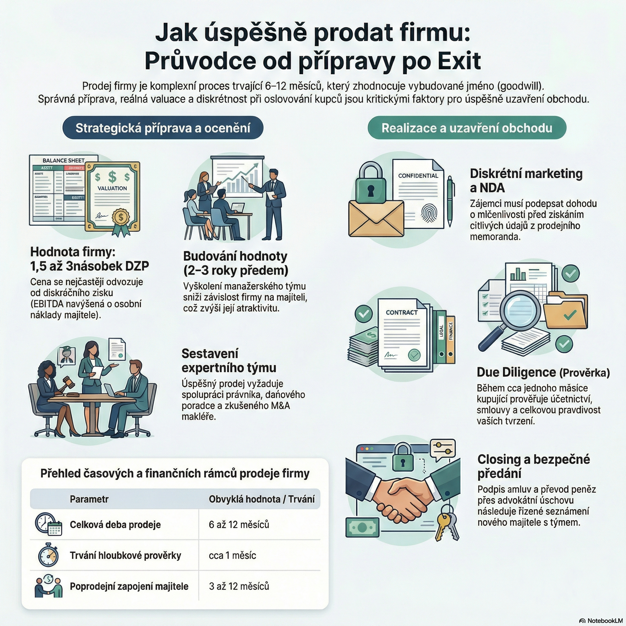 Jak úspěšně prodat firmu: Průvodce procesem od přípravy po exit